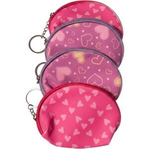 Unbranded Coin Purse Women OS Pink Heart Print Keychain Pouch Y2K Aesthetic NEW